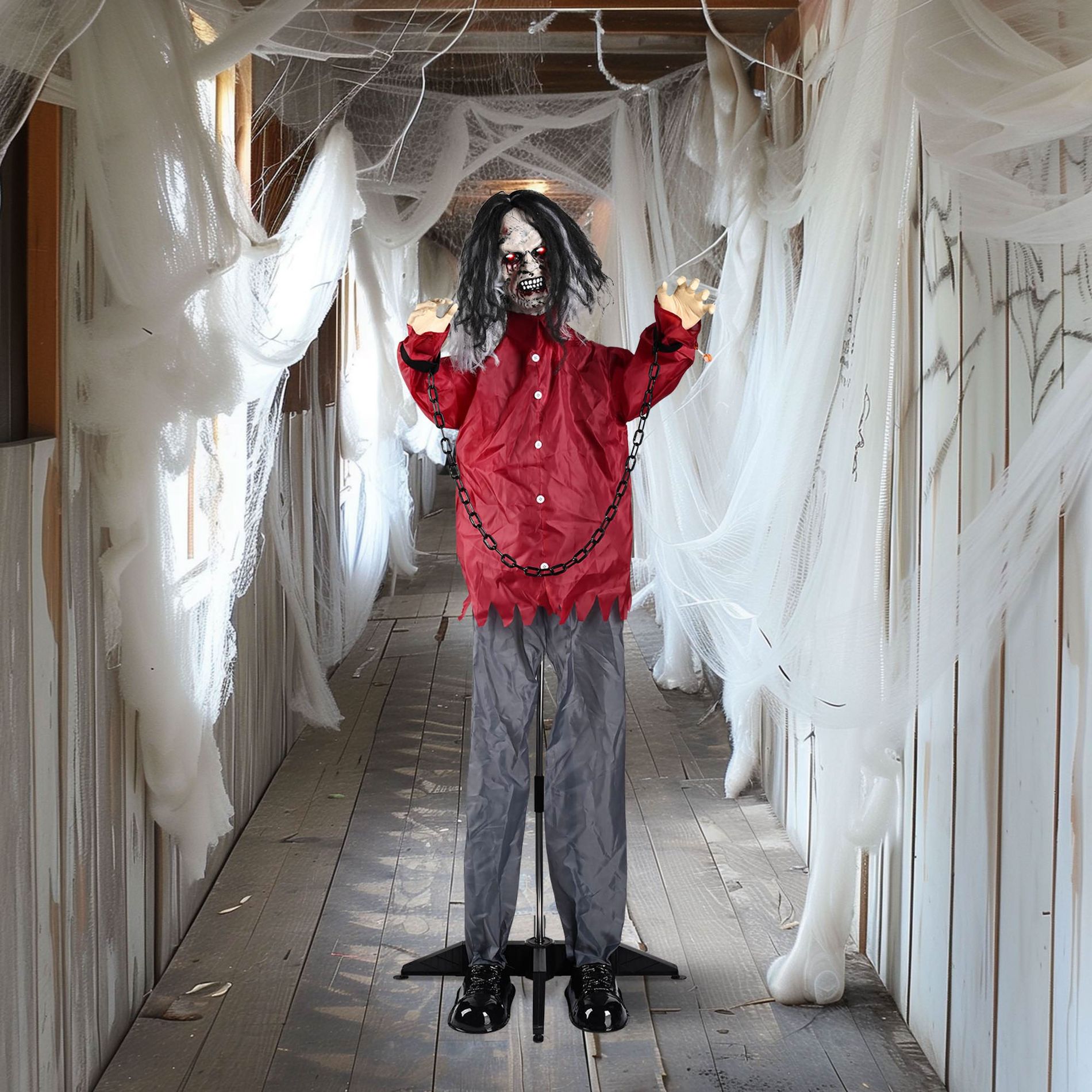 Yescom Animated Halloween Zombie Decoration 5.5Ft Life Size Huanted House Yard Outdoor 2025