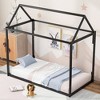 NicBex Twin Size Platform Bed 76.6" L Modern House-Shaped Metal Bed Frame for Bedroom, Guest Room, No Box Spring Required - 2 of 4