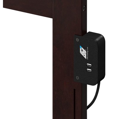 Orlando Dark Wood Twin Platform Bed with Headboard