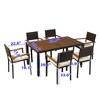7 Pieces Outdoor Dining Set, Patio Conversation Set with 6 Chairs, Outdoor Table and Chairs Set with Cushion for Backyard Garden Poolside - 3 of 4