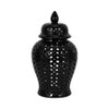 Ceramic Decorative Jar with Lid - Traditional Cutout Design for Home & Office - Elegant Accent for Living Room, Bedroom & Kitchen - 2 of 4