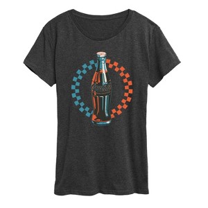 Women's - Coca-cola - Coke Bottle Checks Short Sleeve Graphic T-Shirt - 1 of 4