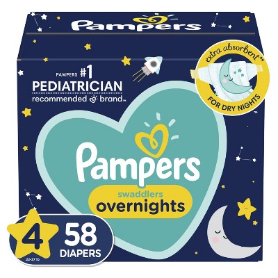 Pampers Swaddlers Overnight Diapers - Size 4 (58ct)
