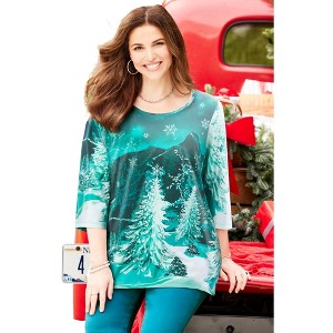 Catherines 3/4 Sleeve Seasonal Tee - 1 of 3