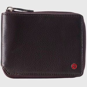 Alpine Swiss Logan Zipper Bifold Wallet For Men or Women RFID Safe Comes in a Gift Box - 1 of 4