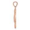 Black Bow Jewelry 14k Rose Gold Polished and Textured Double Cat Pendant - 2 of 4