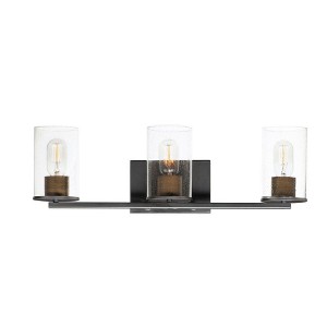 Maxim Lighting Sleek 3 - Light Vanity in  Antique Brass/Black - 1 of 4