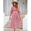WhizMax Women's Maternity Dress Floral Ruffles Sleeveless Spaghetti Strap Dress V Neck A Line Tiered Flowy Nursing Dress - 3 of 4