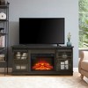 59" TV Stand for TVs up to 65" with 23" Electric Fireplace Insert, Sliding Fluted Glass Doors, Large Storage Cabinet, Multipurpose Media Console Table - 2 of 4