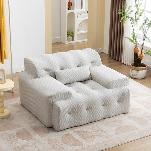 1 Seater Sofa Furniture, High-Density Pure Foam Comfy Couch No Assembly Required, Single Sofa - 1 of 4