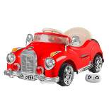 Toy Time Kids' Ride-On Toy - 6V Battery-Operated Classic Coupe Car with Remote Control and AUX Input- Red