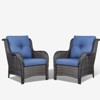 Buenhomino Patio Wicker Chairs Set of 2, Patio Rattan Dining Chairs with 4-inch Seat Cushions, High Back and Curved Armrest for Garden Backyard Deck - 2 of 4