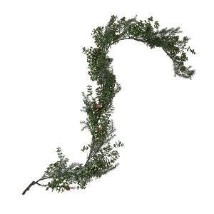 Vickerman Artificial Green Snow Cedar and Eucalyptus Garland - 1 of 4