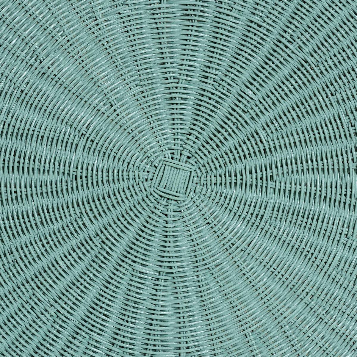 bali & pari Palm Bohemian Scalloped Rattan Coffee Table Seafoam Green - thumbnail 4