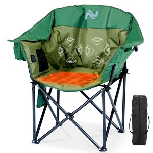Docred Folding Rocking Camping Chair, Portable Outdoor Rocker with Cooler Bag, 400lbs Capacity, 600D Oxford Fabric, Padded Rocker Chair - 1 of 4