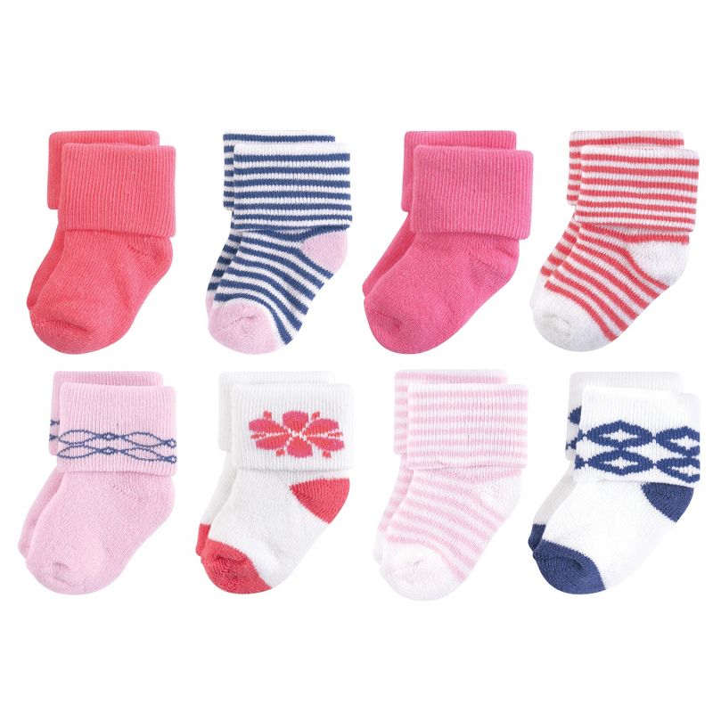 Touched by Nature Baby Girl Organic Cotton Socks, Flower, 1 of 3