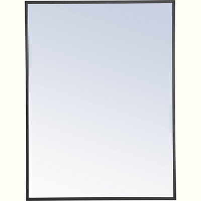 Elegant Lighting Metal frame Rectangle Mirror 24 inch Black finish