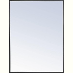 Elegant Lighting Metal frame Rectangle Mirror 24 inch Black finish - 1 of 4