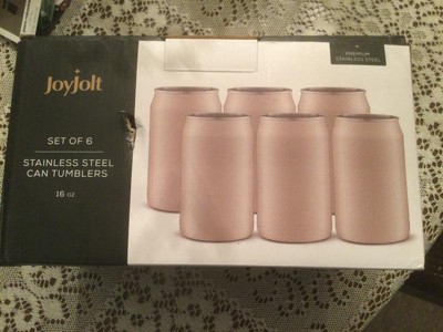 JoyJolt Classic Can Shaped Tumbler Drinking Glass Cups - 17 oz - Stainless  Steel & Reviews