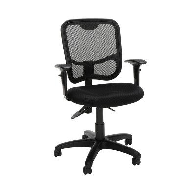 Ergonomic Mid Back Mesh Swivel Task Chair with Arms Black - OFM