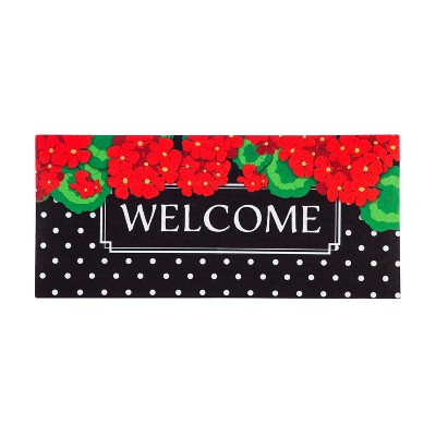 Evergreen Flag Geranium Polka Dot Welcome Sassafras Switch Mat