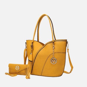MKF Collection Imogene Two-tone Whip Stitches Vegan Leather Women’s Shoulder bag with Wallet by Mia K - 1 of 4