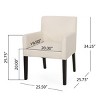 Coolbibila 1PC Modern Fabric Upholstered Dining Arm Chair,Wooden Rubberwood Legs Barrel Cushioned Living Room Kitchen Armrest Side Chair - 4 of 4