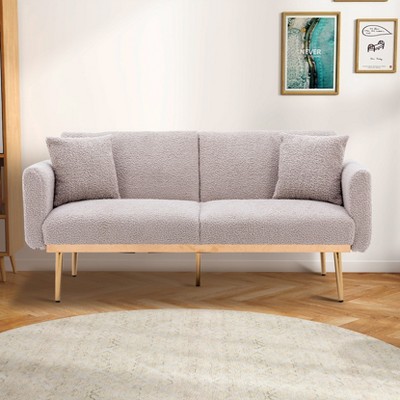 MOONMISS Polyester Sofa Set Loveseat Sofa with Metal Feet , 65"Convertible Futon loveseat