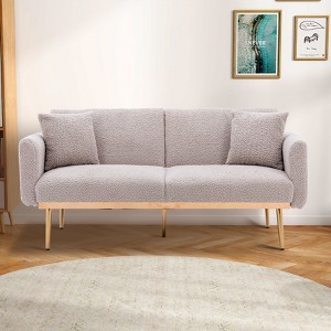 MOONMISS Polyester Sofa Set Loveseat Sofa with Metal Feet , 65"Convertible Futon loveseat - 1 of 4