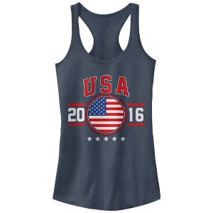 Juniors Womens Lost Gods Fourth of July  USA 2016 Racerback Tank Top - 1 of 3
