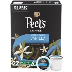 Peet's Coffee Vanilla Flavored Light Roast Coffee Keurig K-Cup - 22ct - 1 of 4
