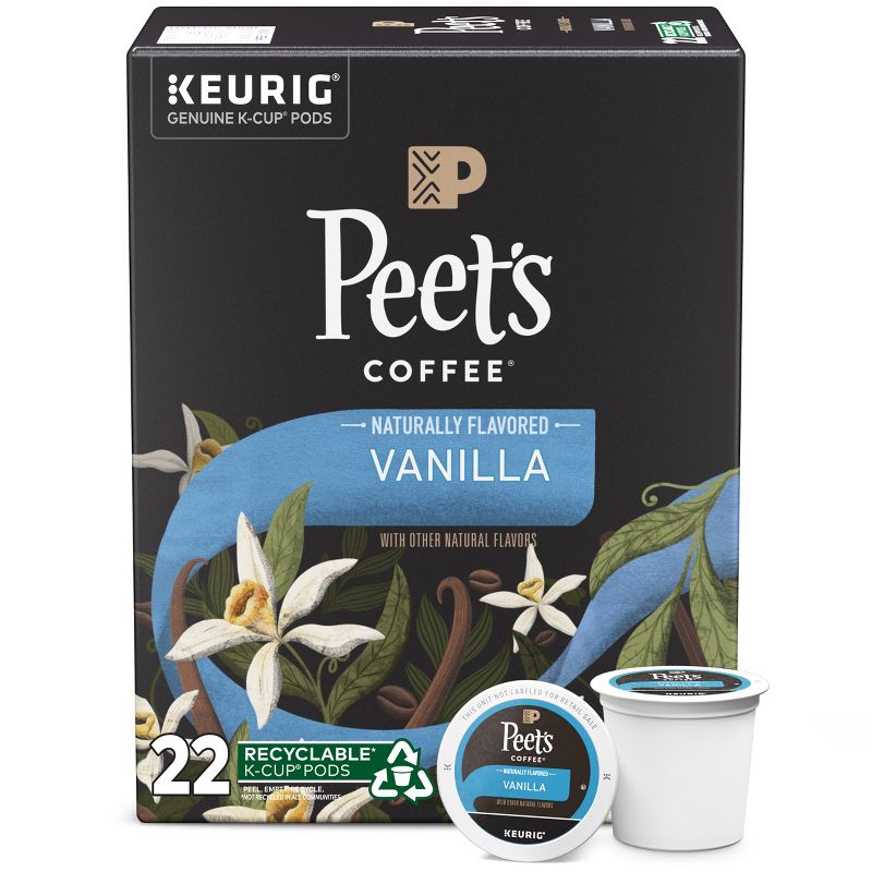 Peet&#39;s Coffee Vanilla Flavored Light Roast Coffee Keurig K-Cup - 22ct, 1 of 5