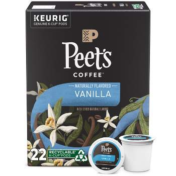 Peet's Coffee Vanilla Flavored Light Roast Coffee Keurig K-Cup - 22ct