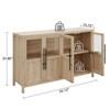Sideboard Buffet Cabinet with 4 Glass Doors, 55" Modern Farmhouse Storage Cabinet with Ample Storage for Kitchen, Dining Room, Living Room - 2 of 4