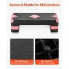 VEVOR Aerobic Exercise Step Platform, 28-Inch Workout Aerobic Stepper, Height Adjustable Fitness Training Step Deck Trainer with 4 Risers,Red&Black - 4 of 4
