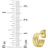 14k Yellow Gold 10mm Double Row C-Hoop Earrings - 4 of 4