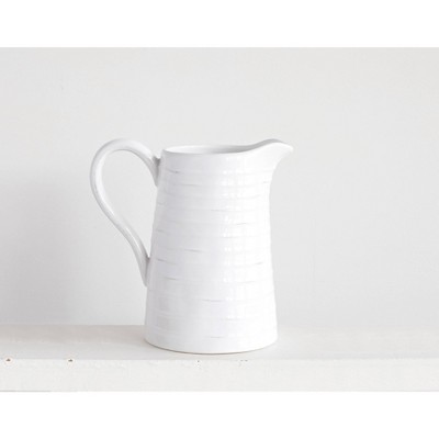 Ceramic Pitcher - White - 3R Studios