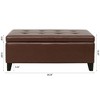 CAVINAS Faux Leather Storage Ottoman Bench with Button-Tufted Top,Upholstered Storage Ottoman,Storage Benches for Living Room,Bedroom - 3 of 4