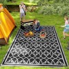Aghana Digitals Foldable Reversible Outdoor Rug, Polypropylene Waterproof 9'x18' Black & Gray - 3 of 4