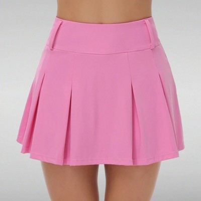 Clotth Women’s Mid Waisted Pleated Tennis Skirt with Pockets - 2-in-1 Athletic Skort,Soft Stretch Fabric for Golf,Running,Yoga & Casual Wear
