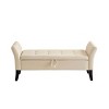 NicBex Velvet Fabric Pull-Open Top Ottoman Bench with Curved Arms,Button Tufted Storage Ottoman for Bedroom - 4 of 4