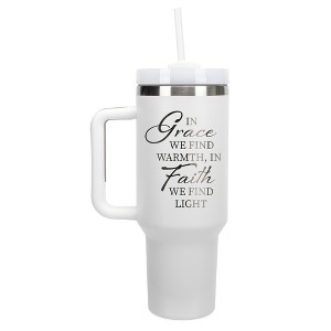 Elanze Designs In Grace Find Warmth In Faith Find Light 40 oz. Stainless Steel, Large Water Bottle Coffee Mug, Spill & Leak Resistant, Thermal Travel - 1 of 1