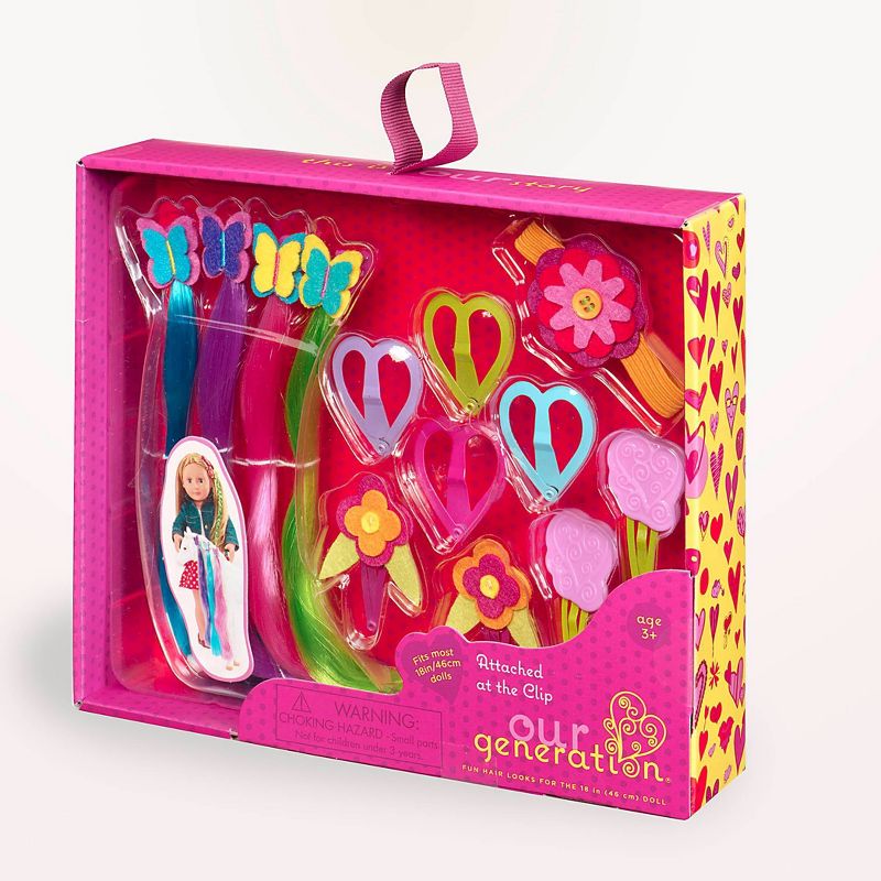 Our Generation Attached at the Clip Hair Play Style Accessory Set for 18&#34; Dolls, 5 of 6