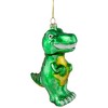 Northlight 4.75" Green Dinosaur Glass Christmas Ornament - 3 of 4