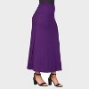 24seven Comfort Aapparel Womens Solid Color Elastic Waist Maxi Skirt - 2 of 4
