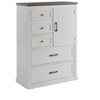 47.20"Farmhouse 5 Drawer Dresser for Bedroom, Tall Chest of Drawers, Chest of Drawers Organizer Storage,Wood Rustic White. - 4 of 4