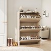 DobleePy Shoe Cabinet with 3 Flip Drawers, Wooden Shoe Organizer with Adjustable Shelf for Entryway, Hallway, Living Room - 4 of 4