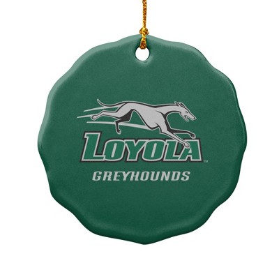 Loyola University Maryland Primary Logo Porcelain Scalloped Holiday Christmas Tree Ornament