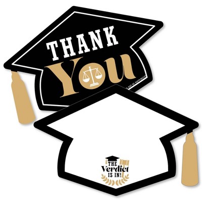 Big Dot of Happiness Law School Grad - Shaped Thank You Cards - Future Lawyer Graduation Party Thank You Note Cards with Envelopes - Set of 12