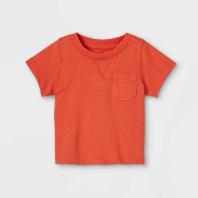 Baby Knit Short Sleeve T-Shirt - Cat & Jack™ Orange Newborn